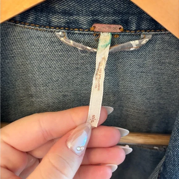 Free People Blue Denim Jean Jacket - Picture 3 of 4